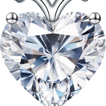 Heart Necklaces for Women, 4-2 Carats Heartshap Moissanite, Silver Pendant Jewelry, Anniversary Birthday Gifts for Wife, Girlfriend, Daughter, Mom