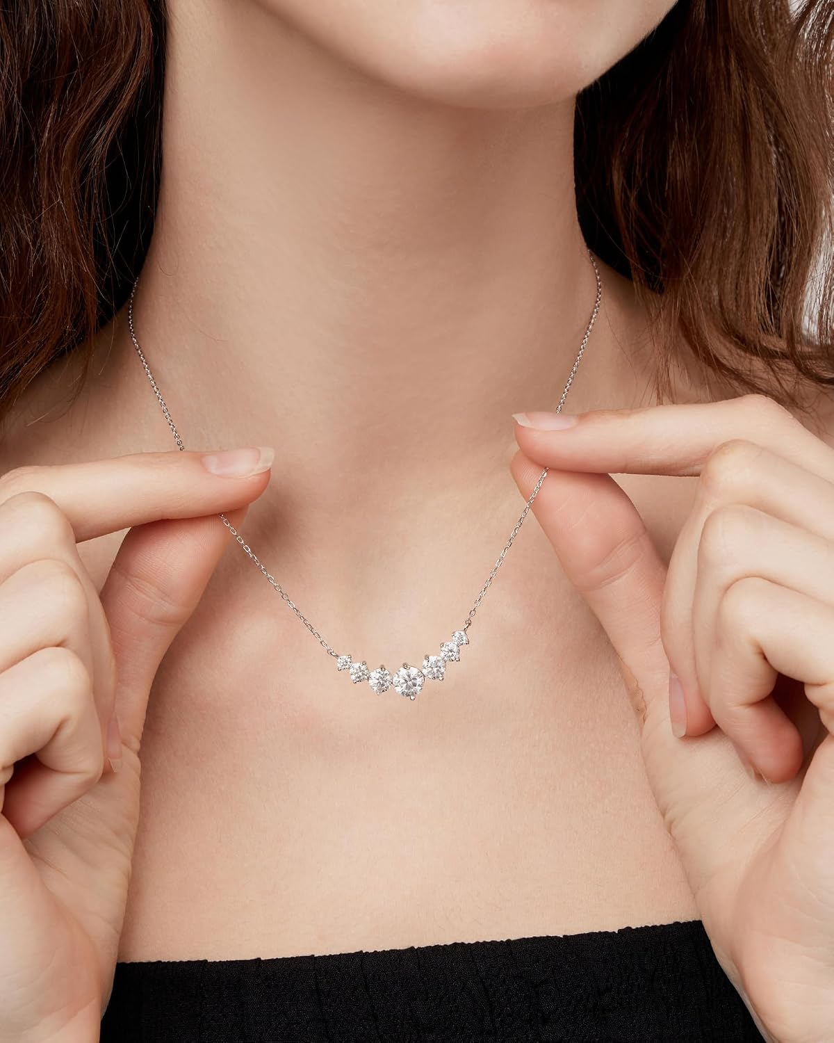 Moissanite Necklace for Women, 1.7-7.6 Carat Heart Necklace Engraved 'I LOVE YOU' Gift for Wife, Wedding Anniversary Birthday Gifts for Women, Jewelry Gifts for Her Wife Mom Girlfriend Lady