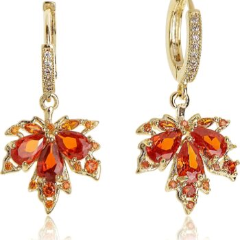 Women's Small Hoop & Diamond-Accented Drop Earrings