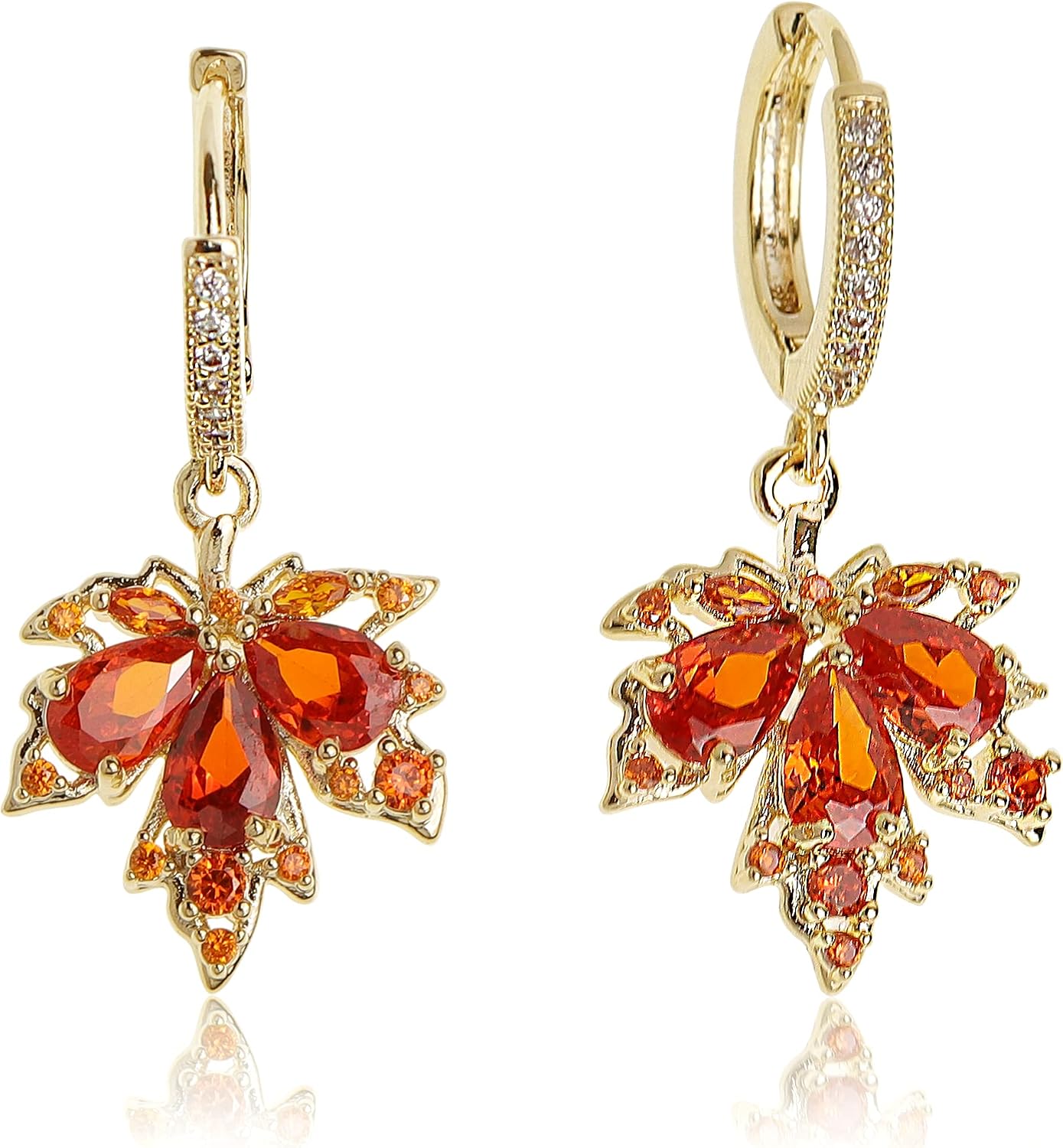 Women's Small Hoop & Diamond-Accented Drop Earrings